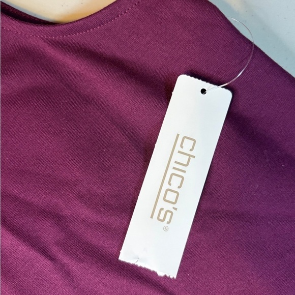 Chico’s Twist Knee Dress Monrovia Wine Size 1 - Picture 13 of 14